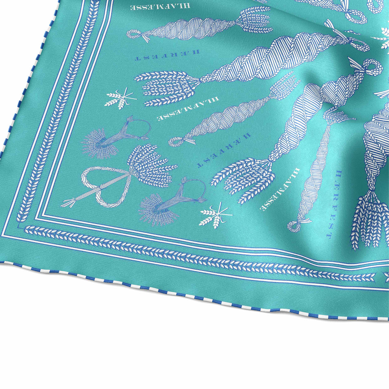 Spiral No. 2 Turquoise Silk Scarf 97