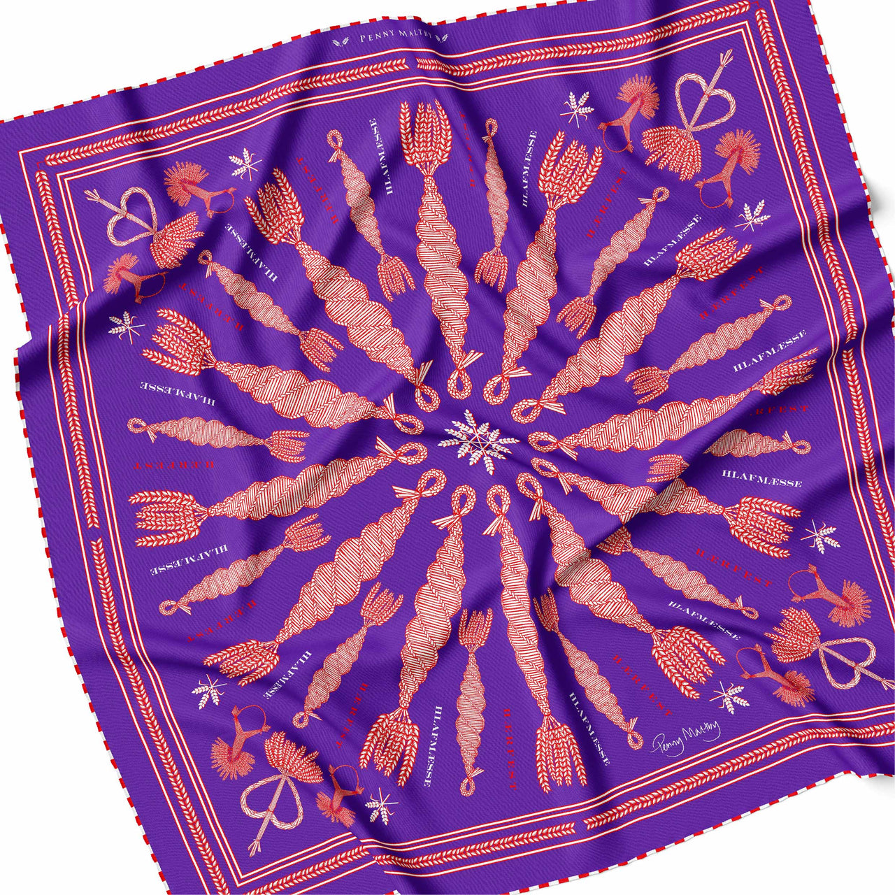 Spiral No. 2 Purple Silk Scarf 97
