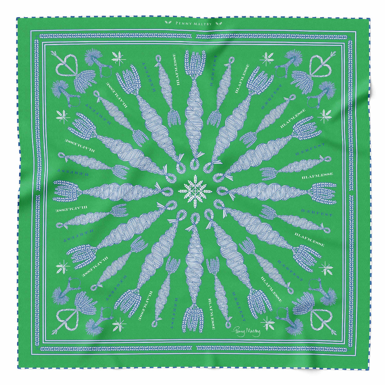 Spiral No. 2 Green Silk Scarf 97