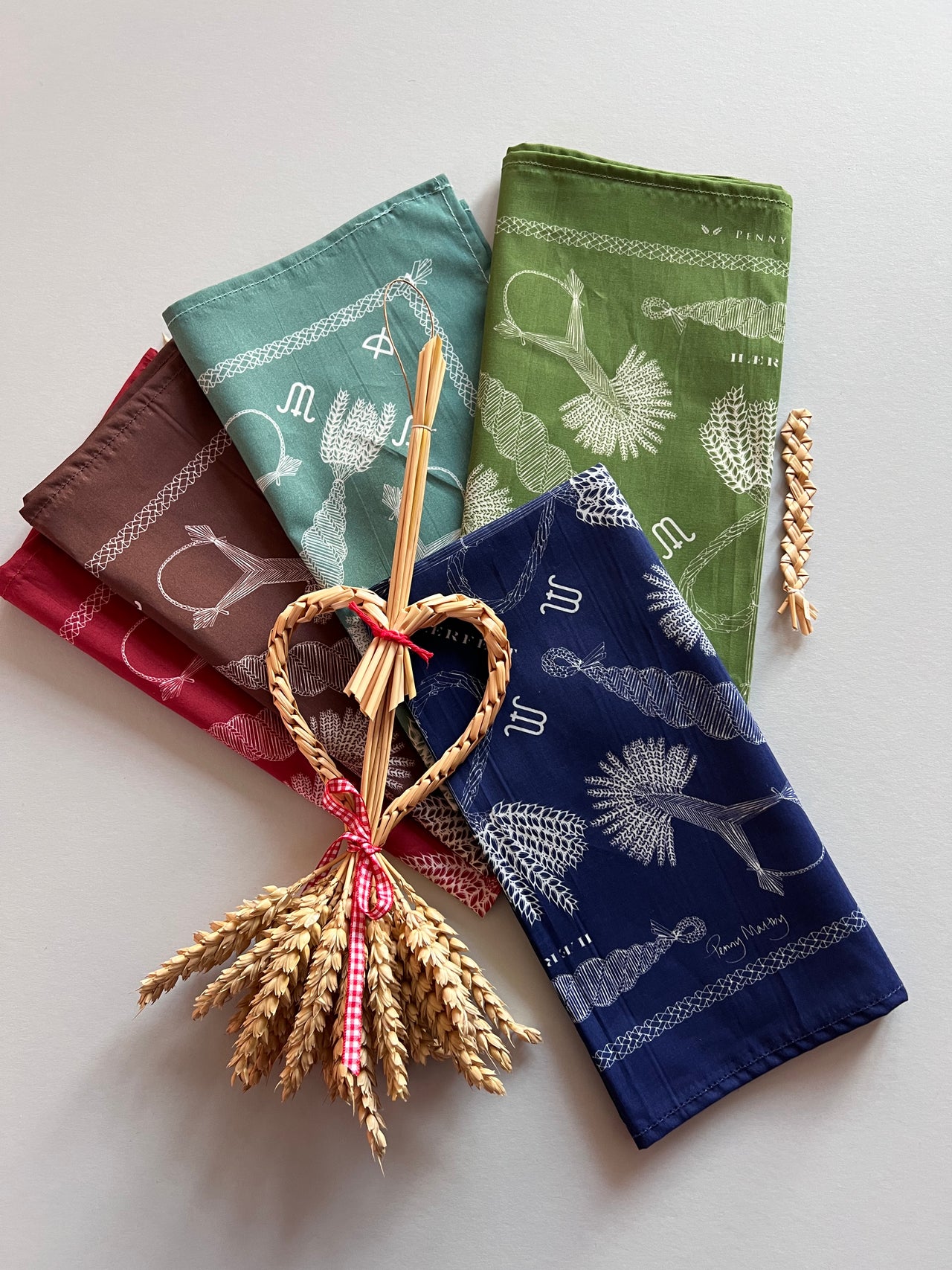 Single Mordiford Love Heart No. 1 Chestnut Brown Cotton Bandana 55 x 55cm