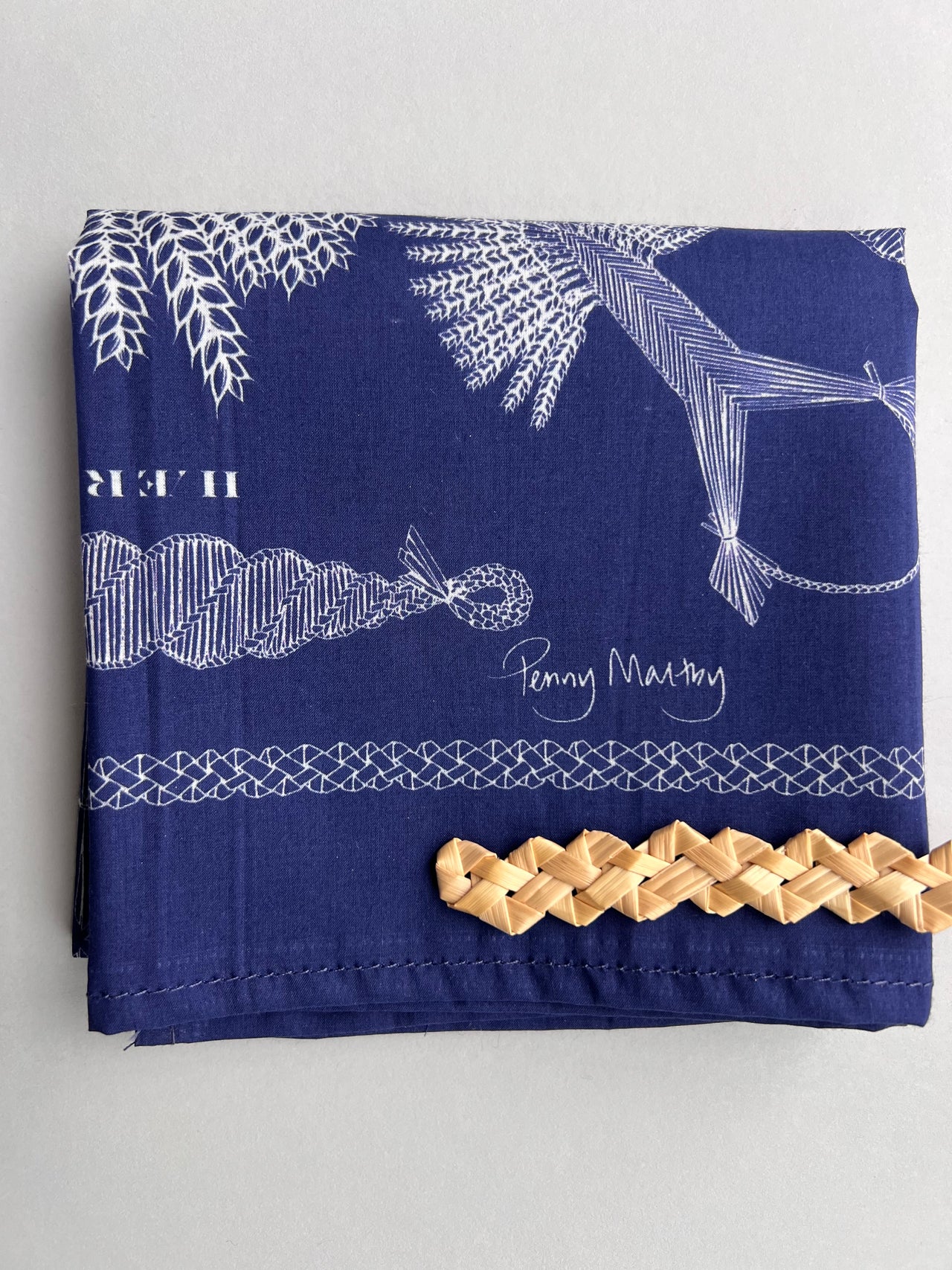 Single Mordiford Love Heart No. 1 Navy Cotton Bandana 55 x 55cm